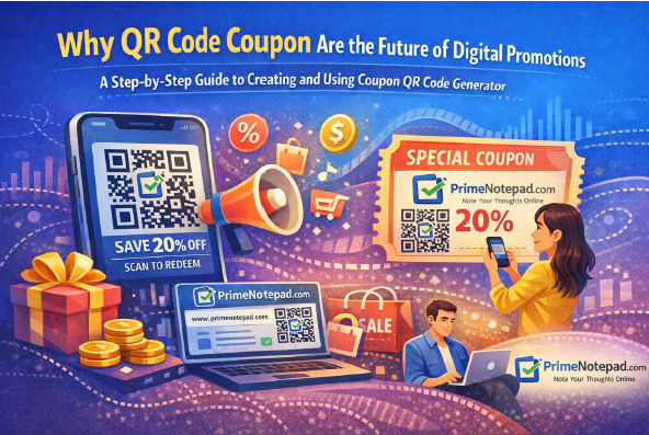 PrimeNotepad Coupon Code QR Code builder