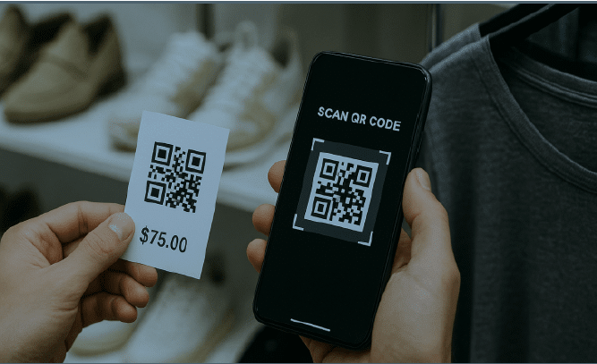 Product QR code on packaging