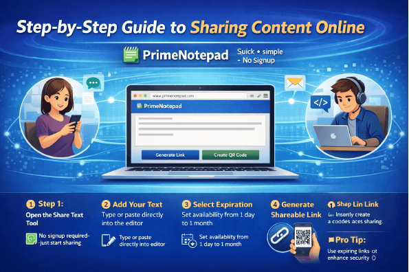 PrimeNotepad Share text